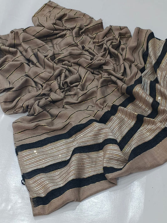 Banarsi Shawl With Velvet and Sequence Work