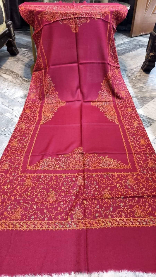 Classic Kashmiri Needle Embroidery Shawl