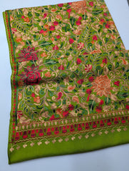 Luxury Handcrafted Pashmina Shawl – Aari Work & Allover Jaal Embroidery