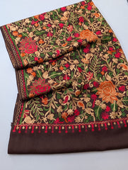 Luxury Handcrafted Pashmina Shawl – Aari Work & Allover Jaal Embroidery