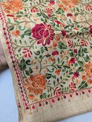 Luxury Handcrafted Pashmina Shawl – Aari Work & Allover Jaal Embroidery