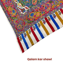 Premium Multicolor Qalamkar Pashmina Cashmere Shawl – Luxurious, Lightweight & Durable