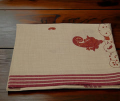 Light Brown Pashmina Shawl with Red Design