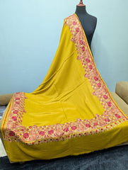 Kashmiri Pashmina Shawl | 4-Side Aari Embroidered Border