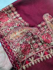 Kashmiri Pashmina Shawl | 4-Side Aari Embroidered Border