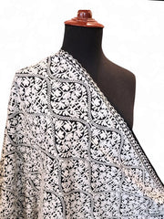 Traditional Kashmiri Pashmina Shawl | All Over Jaal Aari Embroidery | Soft & Elegant