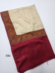 Plain wool shawl with Kani border