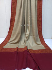 Plain wool shawl with Kani border