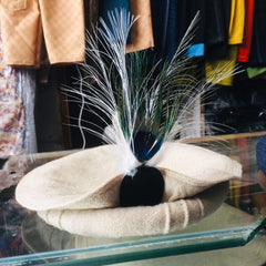 Traditional Chitrali Pakol with Feather – Handmade Wool Cap