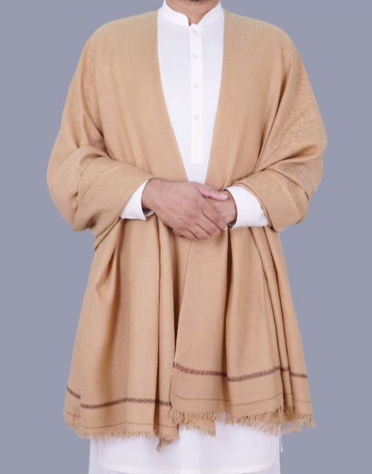 Classic Self Design Pure Wool Shawl for Men