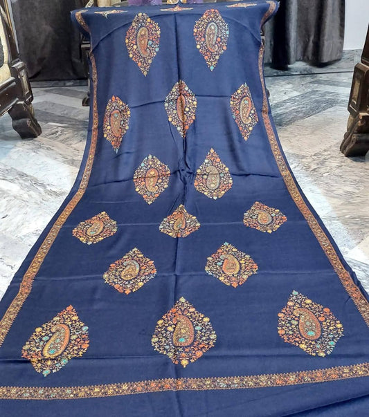 Classic Kashmiri Needle Embroidery Shawl