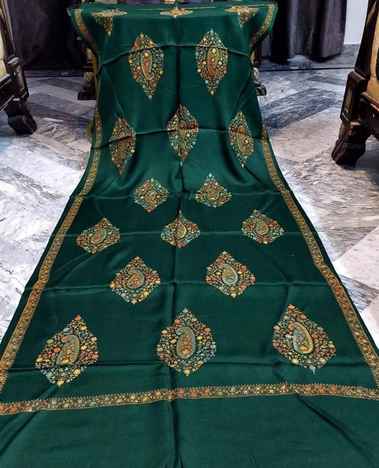 Classic Kashmiri Needle Embroidery Shawl