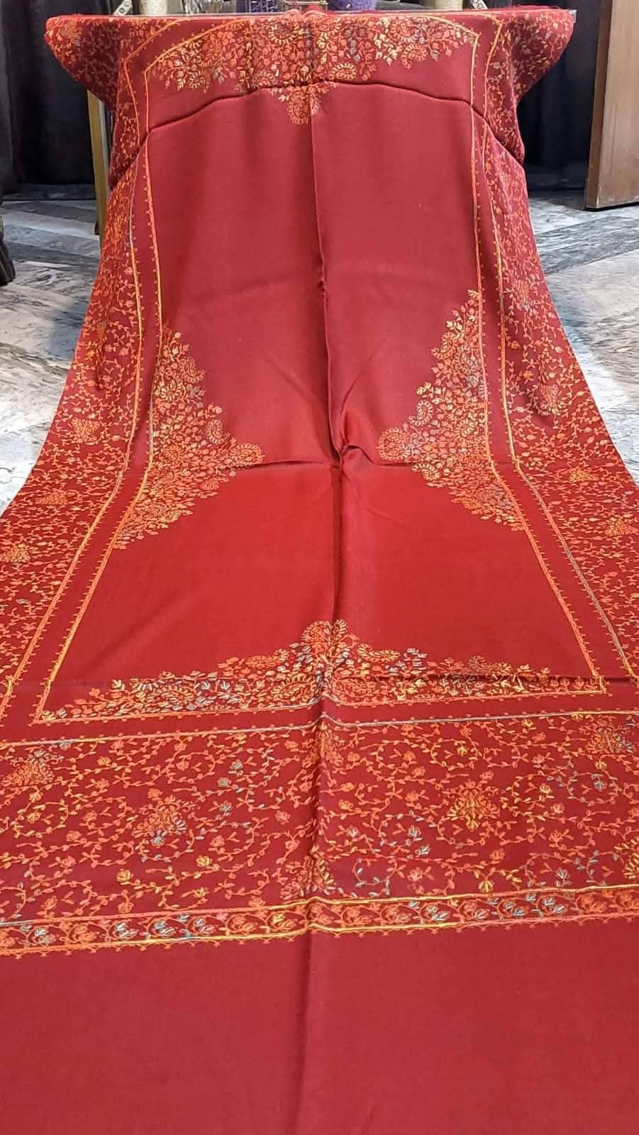 Classic Kashmiri Needle Embroidery Shawl