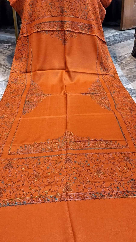 Classic Kashmiri Needle Embroidery Shawl