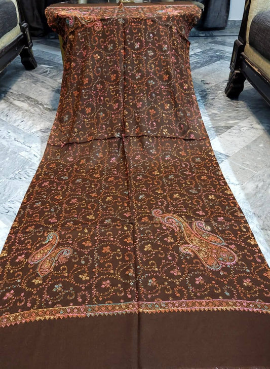 Classic Kashmiri Needle Embroidery Shawl