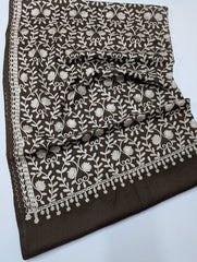Luxury Handcrafted Pashmina Shawl – Aari Work & Allover Jaal Embroidery