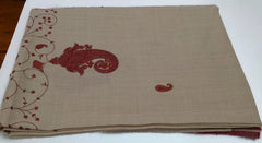 Light Brown Pashmina Shawl with Red Design