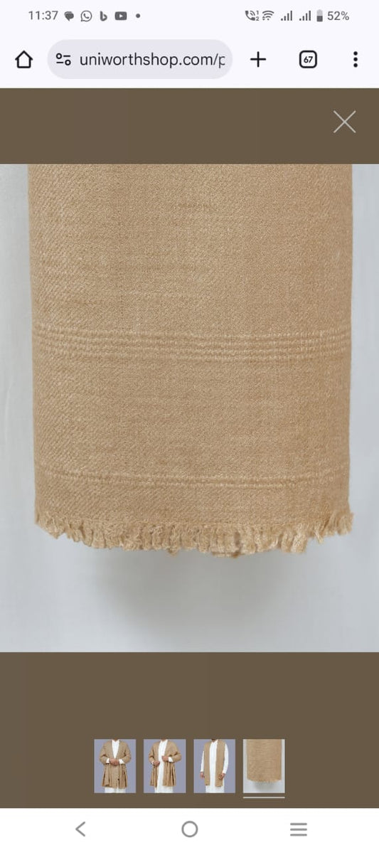 Classic Self Design Pure Wool Shawl for Men