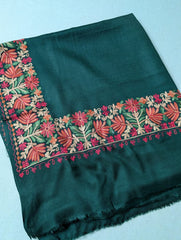 Kashmiri Pashmina Shawl | 4-Side Aari Embroidered Border