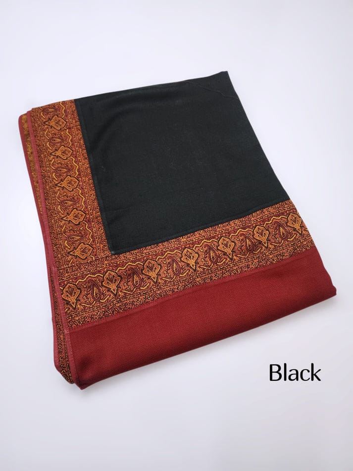 Plain wool shawl with Kani border