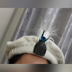 Traditional Chitrali Pakol with Feather – Handmade Wool Cap