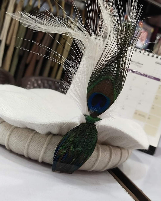 Traditional Chitrali Pakol with Feather – Handmade Wool Cap