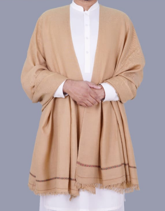 Classic Self Design Pure Wool Shawl for Men