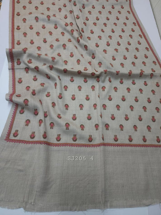 Traditional Kashmiri Pashmina Shawl | All Over Jaal Aari Embroidery | Soft & Elegant